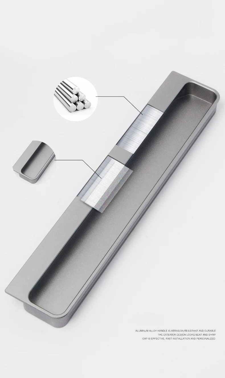 Hidden Handle Light Luxury Aluminum Alloy Profile Handle Factory Direct Sale - Image 5