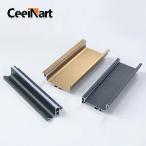 Light Luxury Hidden Wardrobe Drawer Furniture Handle Lower Cabinet with Light Slot Aluminum Alloy